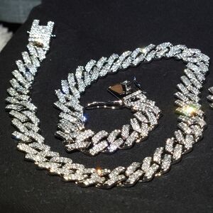 12mm Solid Sterling Silver And Moissanite Cuban Link Chain 20-Length